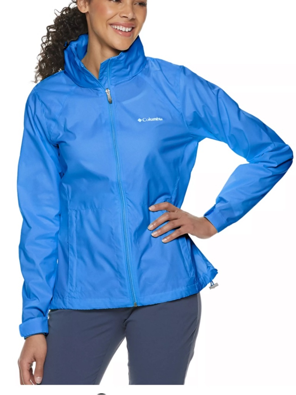 Columbia Switchback IV Hooded Packable Jacket-Harbor Blue